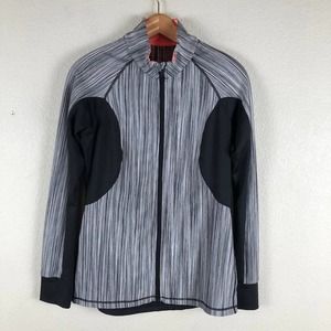 𝅺ideology Jacket Coat Black White Space Dye Zip Up High Neck Casual Size Medium